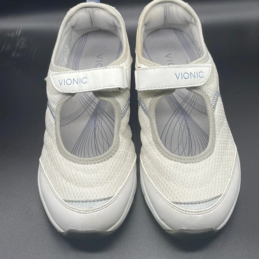Vionic Sz 7.5 Sunset Mary Jane Sneakers Comfort 1st Ray Technology White EUC - Picture 2 of 8